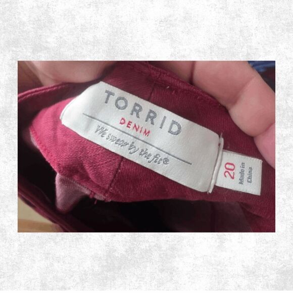 Torrid Red Skinny Ankle Jeans – Size 20 Plus | Stretch Denim Pants - Picture 3 of 7